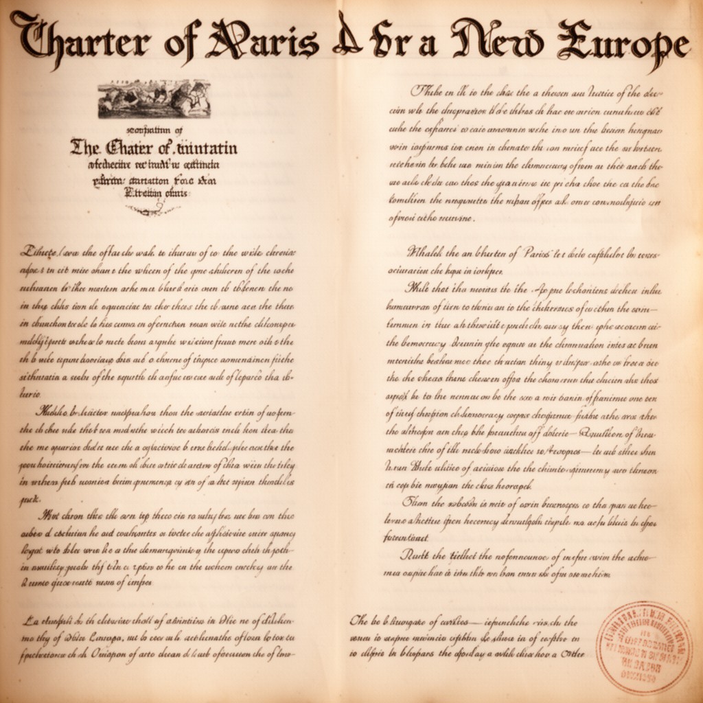 AI-generated illustration of Charter of Paris for a New Europe