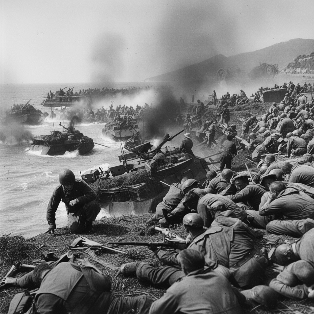 AI-generated illustration of Battle of Salerno