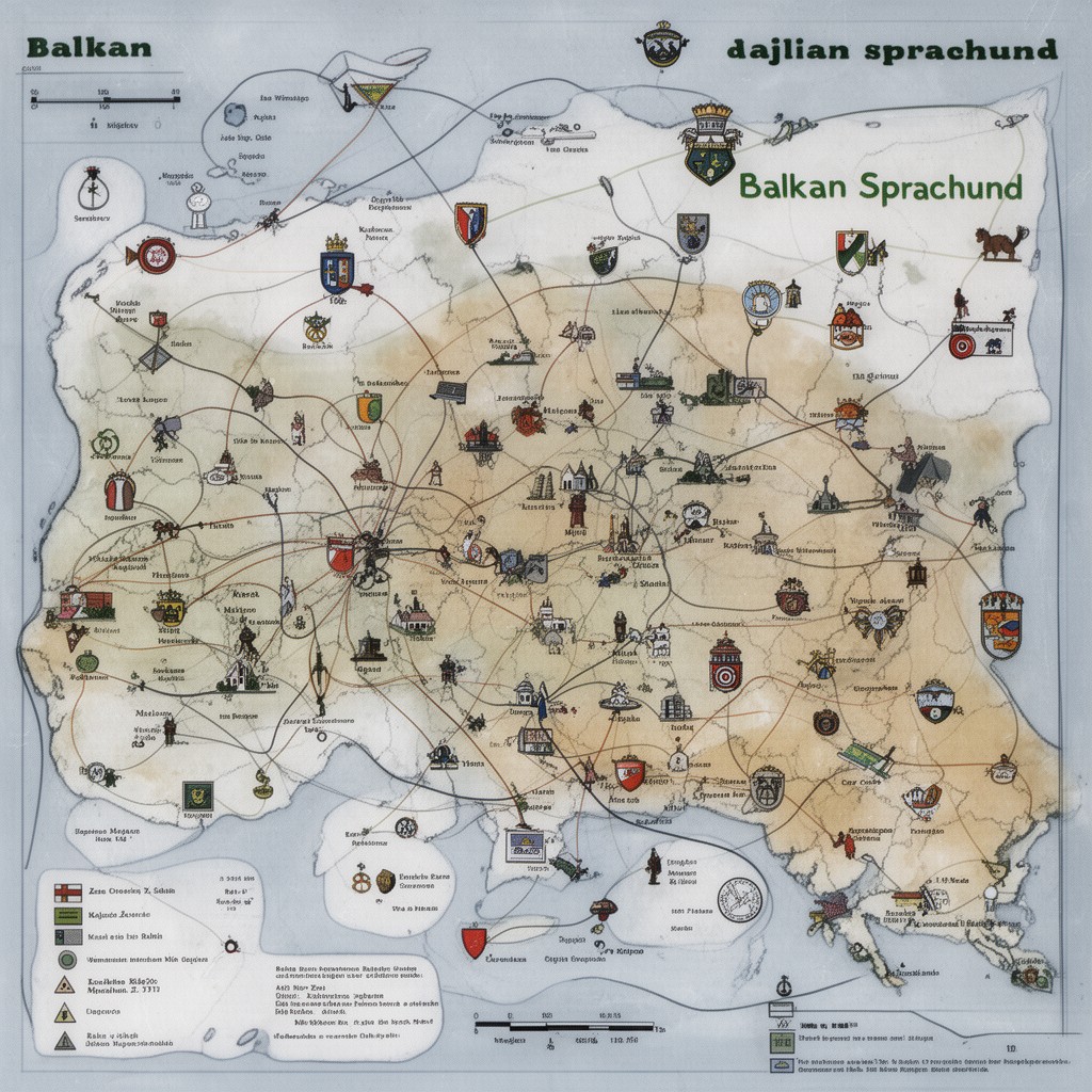 AI-generated illustration of Balkan Sprachbund
