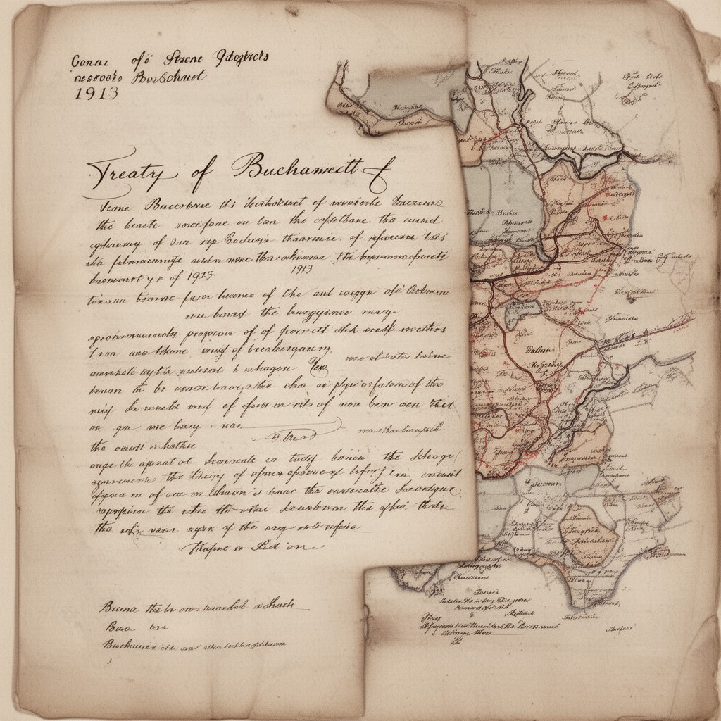 AI-generated illustration of Treaty of Bucharest (1913)