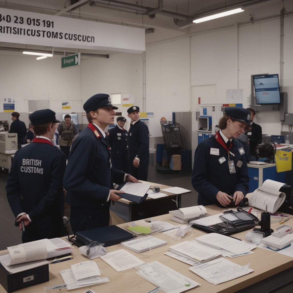 AI-generated illustration of British customs authorities