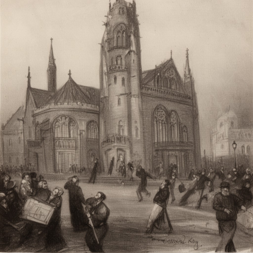 AI-generated illustration of Catholic literary revival