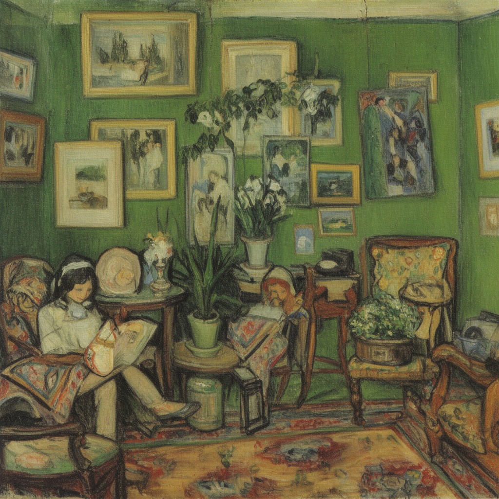 AI-generated illustration of The Green Interior