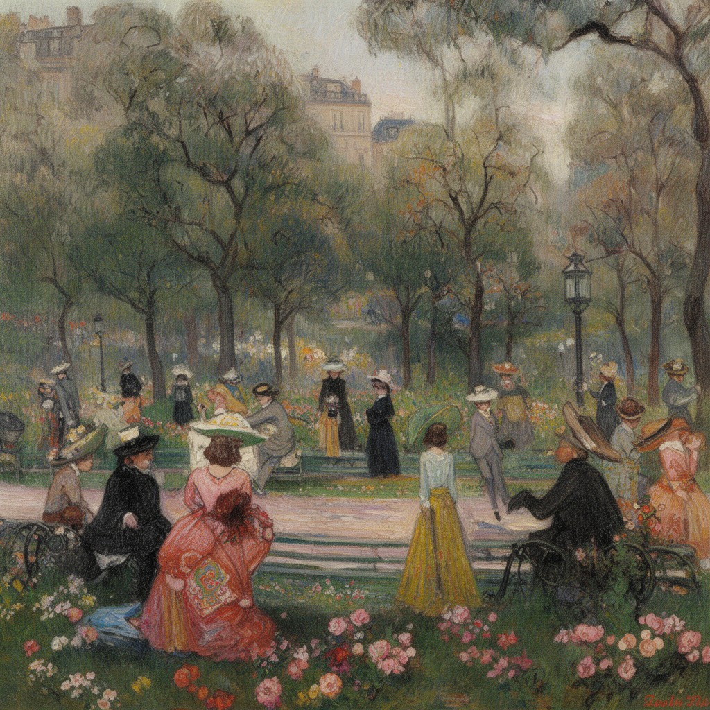 AI-generated illustration of Public Gardens series