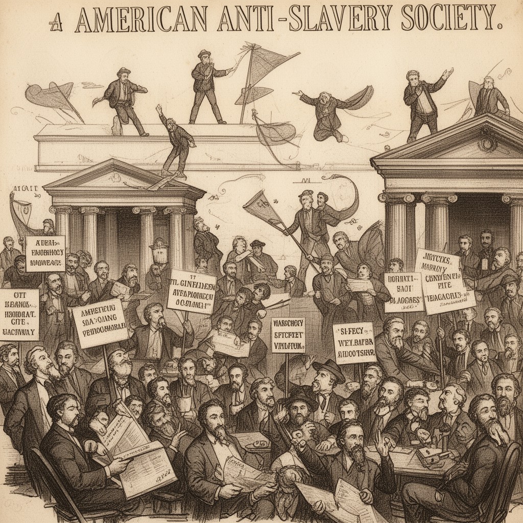 AI-generated illustration of American Anti-Slavery Society