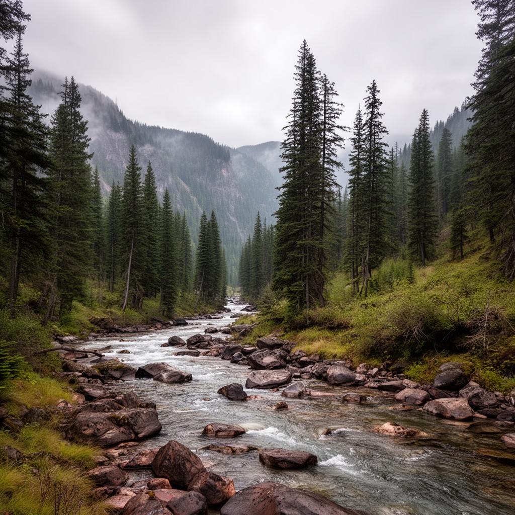 AI-generated illustration of Salmon-Huckleberry Wilderness