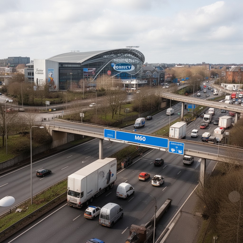 AI-generated illustration of Junction 10 of M60 motorway
