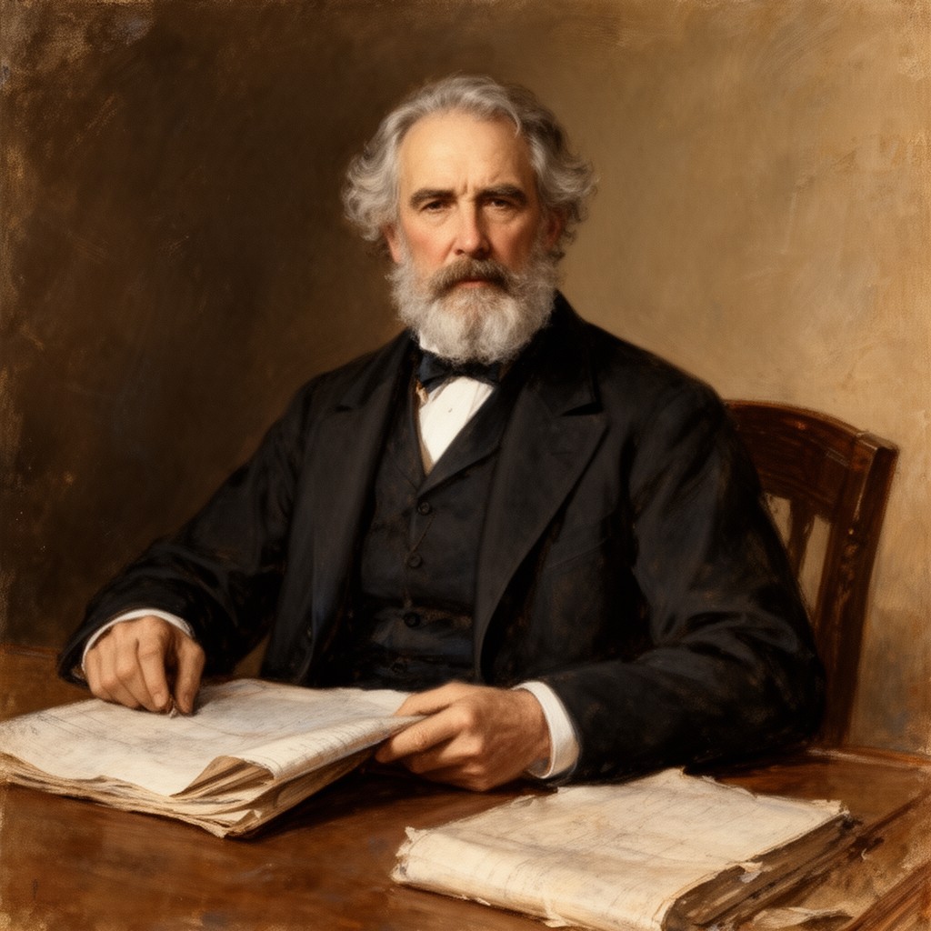 AI-generated illustration of Joseph Prestwich