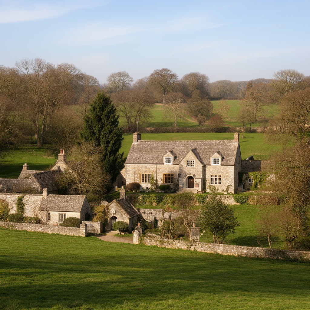 AI-generated illustration of Tilton, Firle, Sussex, England