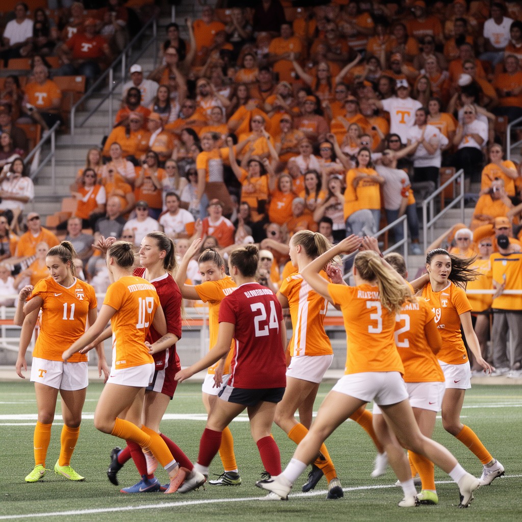 AI-generated illustration of University of Tennessee Lady Volunteers soccer
