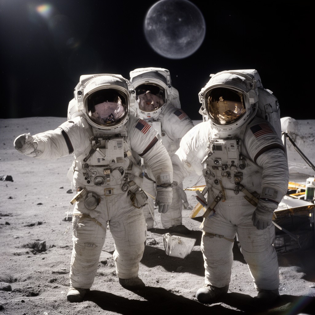 AI-generated illustration of Apollo astronauts