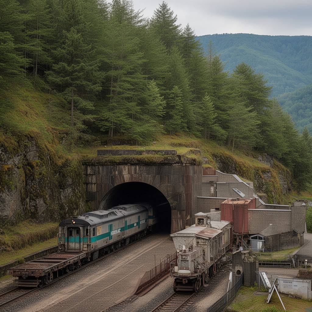 AI-generated illustration of Hoosac Tunnel route