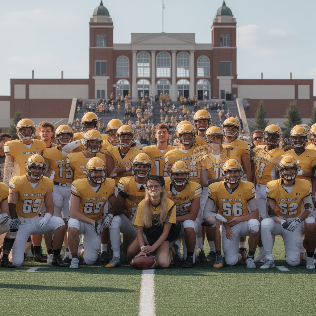 AI-generated illustration of Rochester Yellowjackets football team
