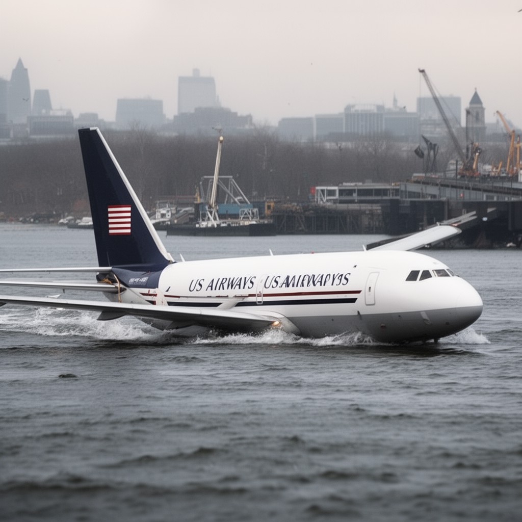 AI-generated illustration of US Airways Flight 1549