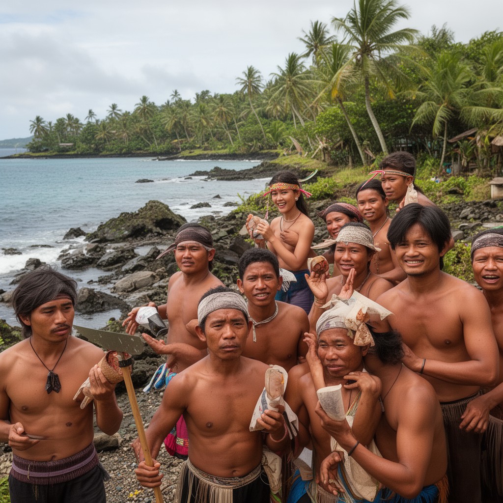 AI-generated illustration of Kosraean people