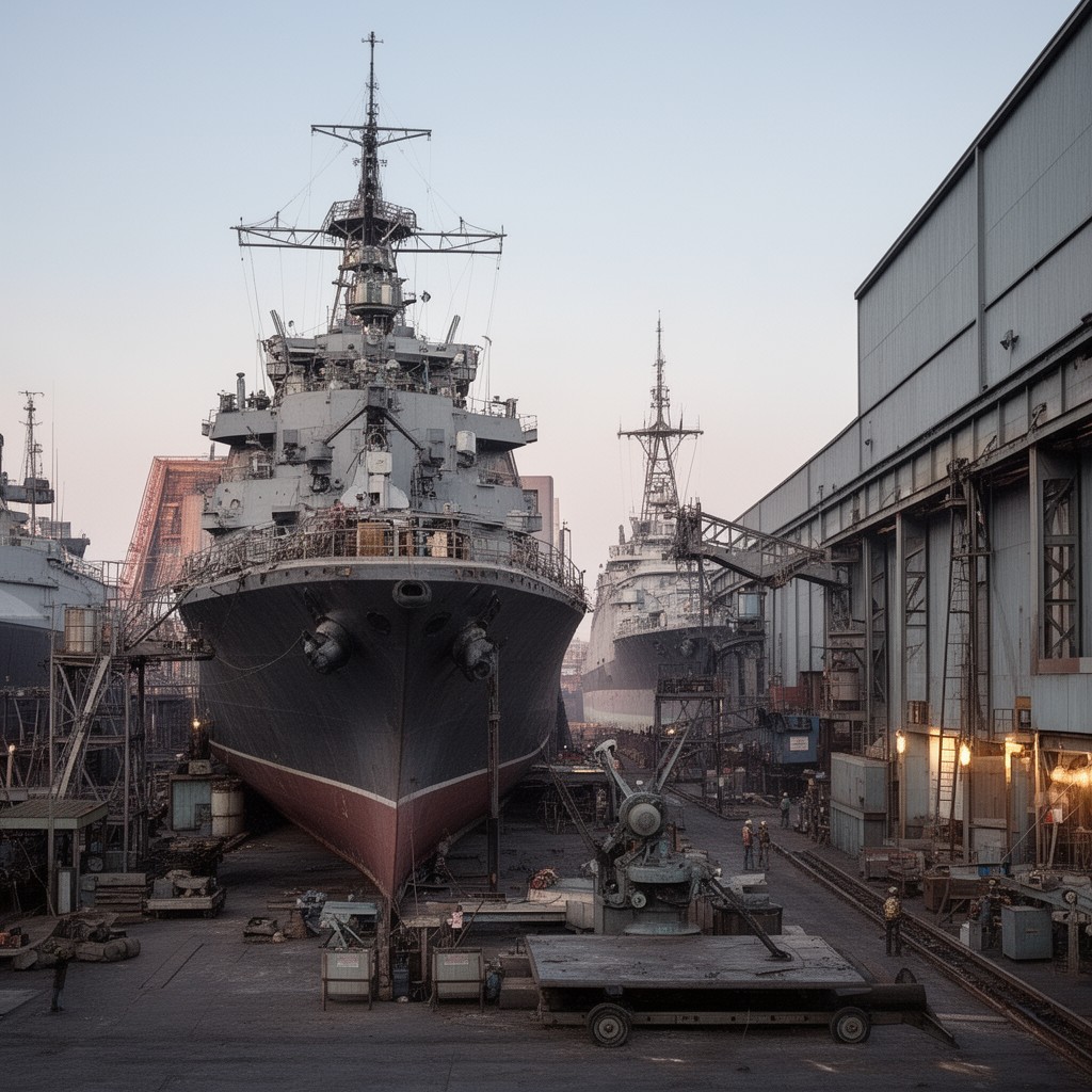 AI-generated illustration of New York Shipbuilding Corporation