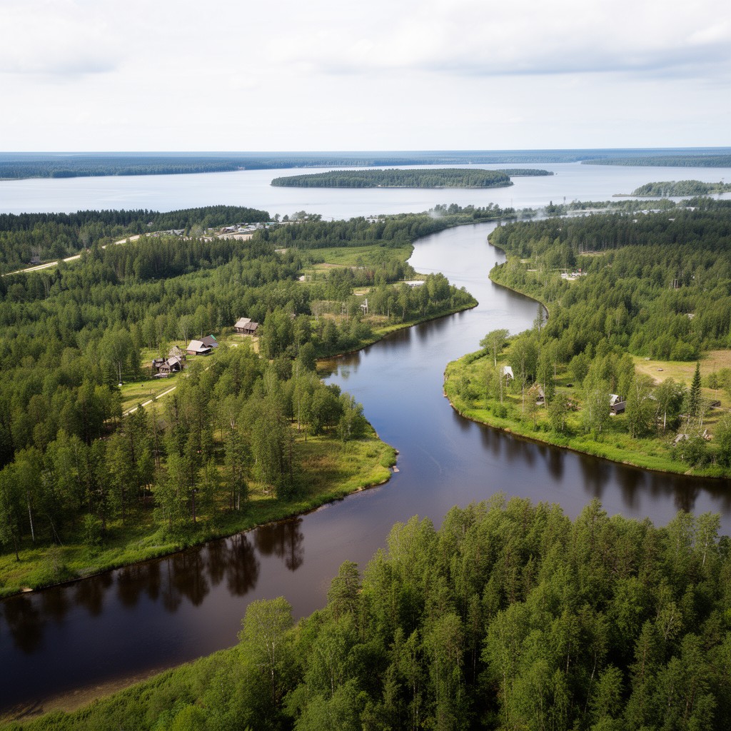 AI-generated illustration of Vuoksi River