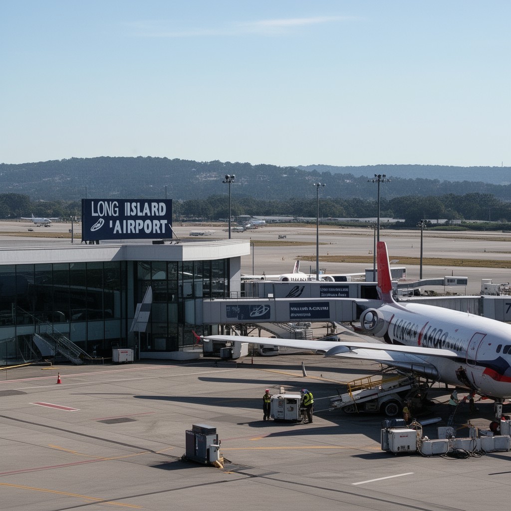 AI-generated illustration of Long Island MacArthur Airport