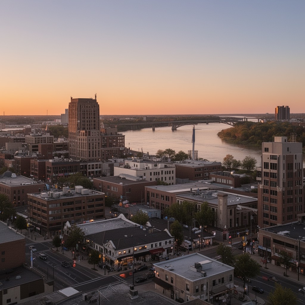 AI-generated illustration of Peoria, Illinois, United States