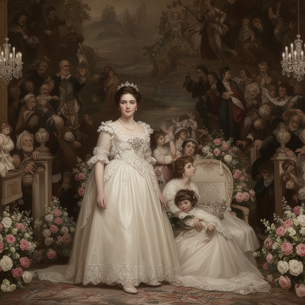 AI-generated illustration of Princess María de las Mercedes of Bourbon-Two Sicilies