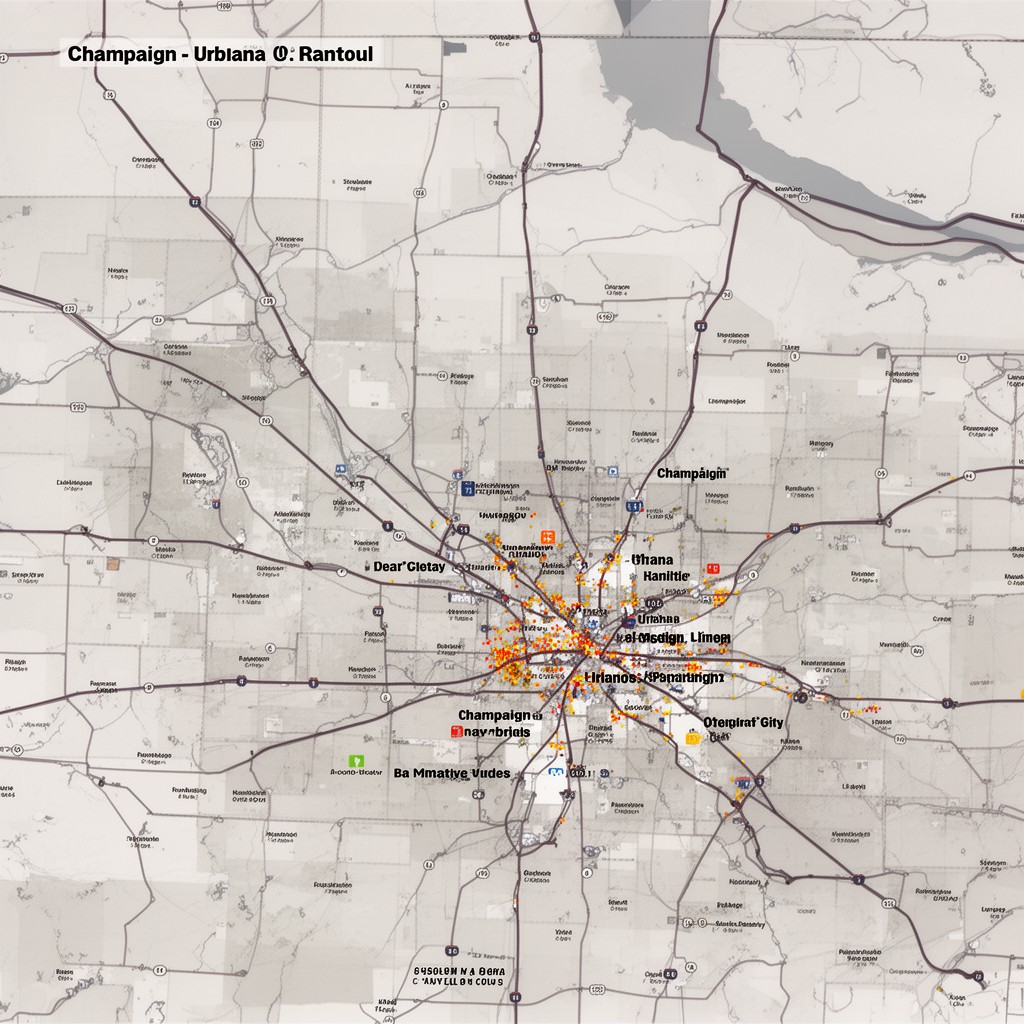 AI-generated illustration of Champaign–Urbana–Rantoul metropolitan area
