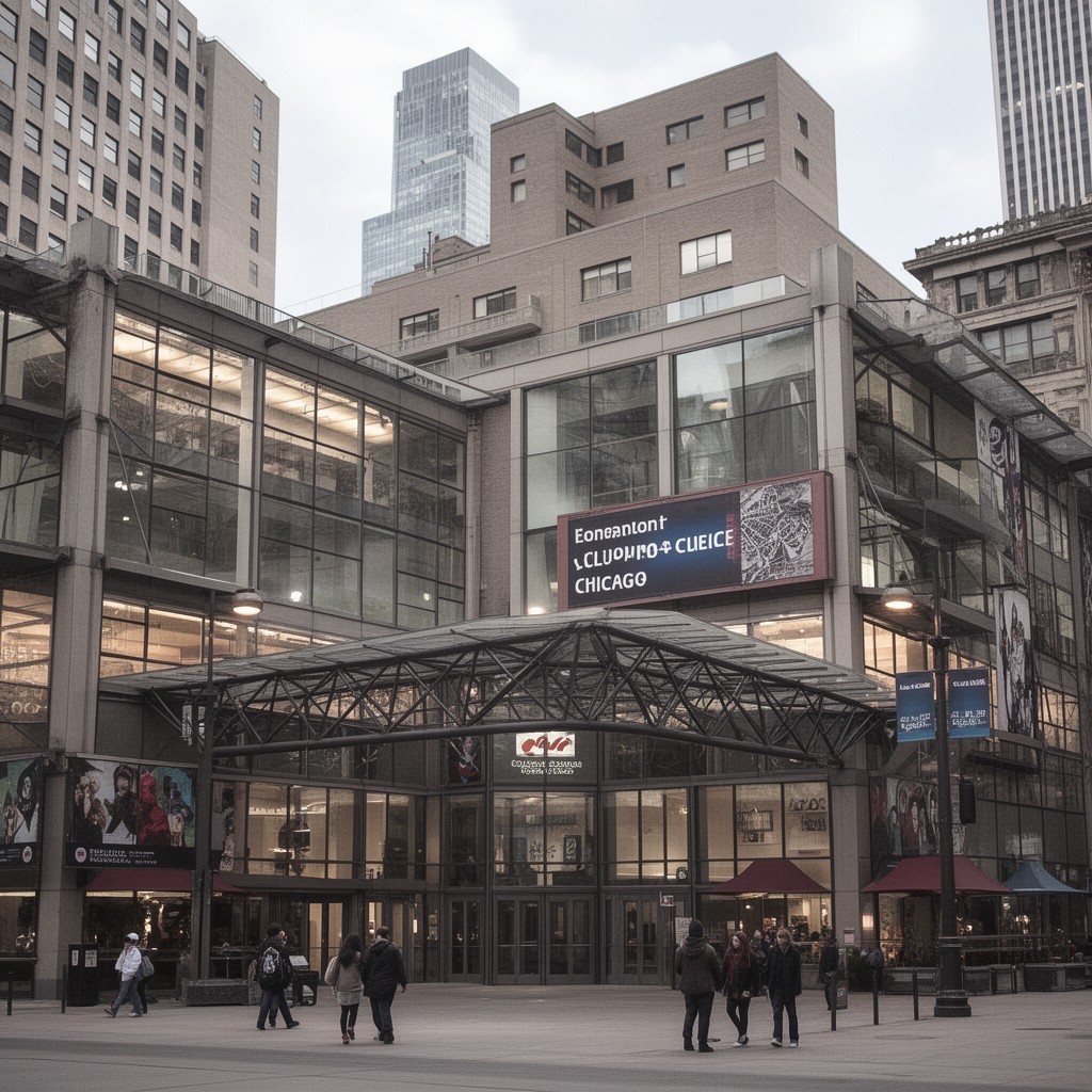 AI-generated illustration of Columbia College Chicago (downtown campus)