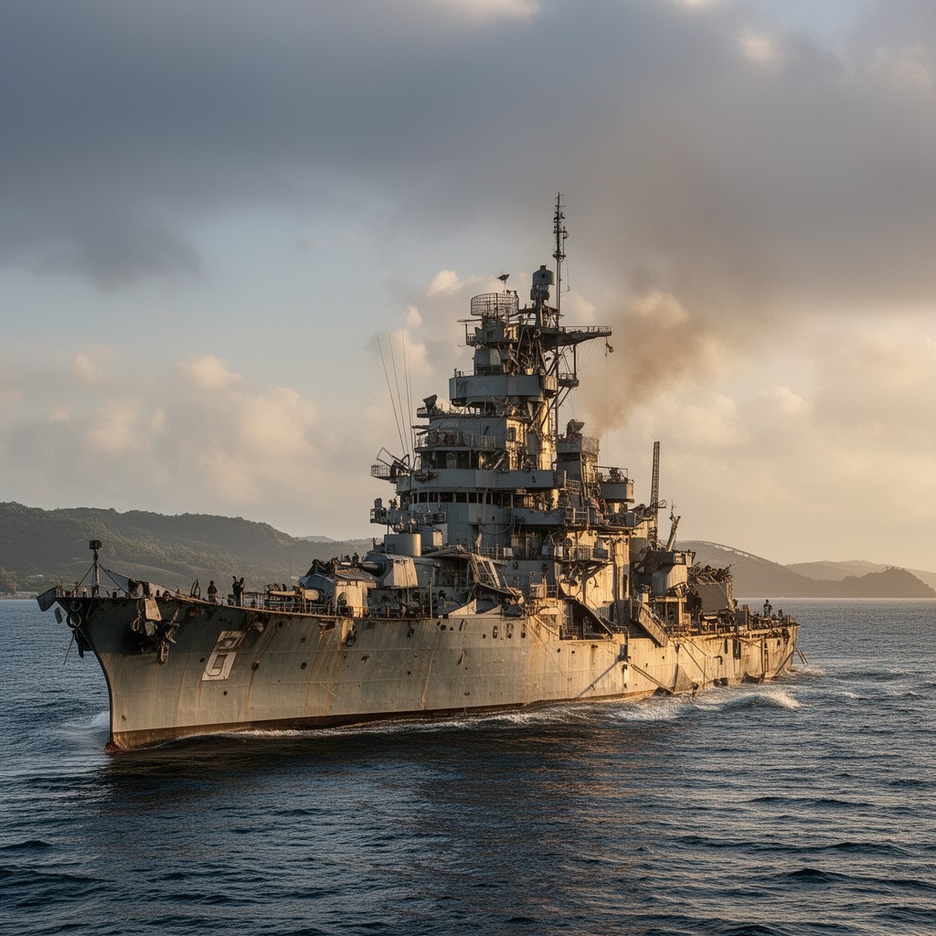 AI-generated illustration of USS Astoria