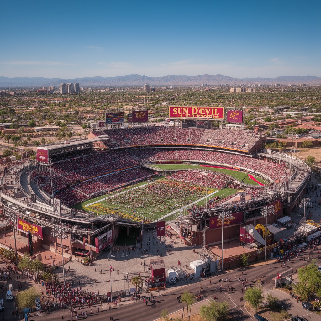 AI-generated illustration of Sun Devil Stadium