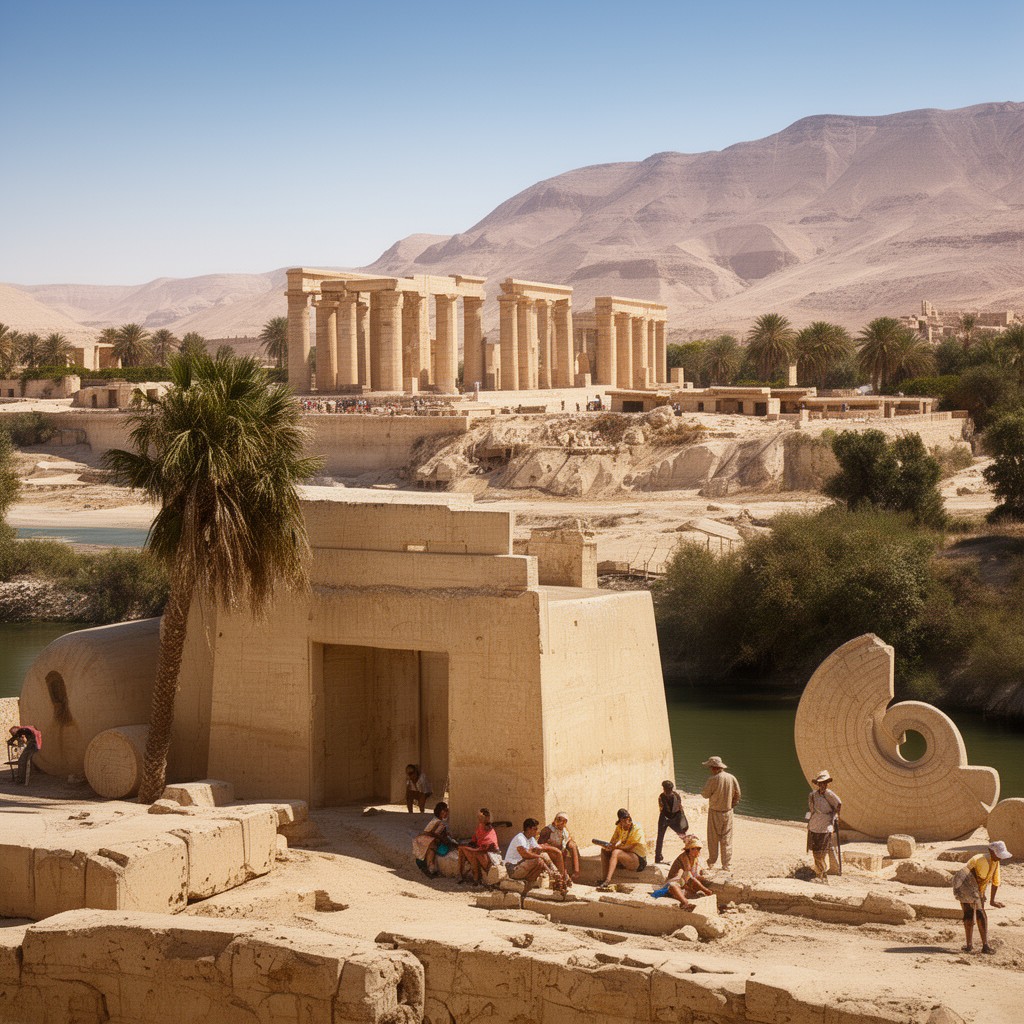 AI-generated illustration of west bank of the Nile