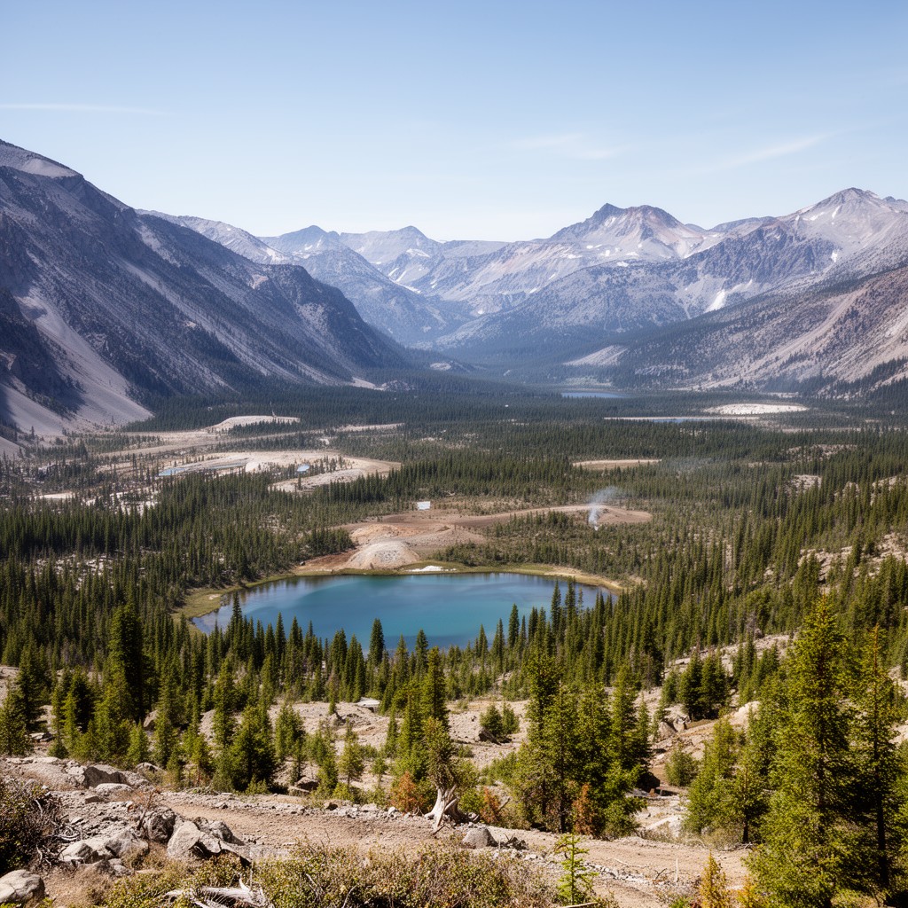 AI-generated illustration of Mammoth Lakes area