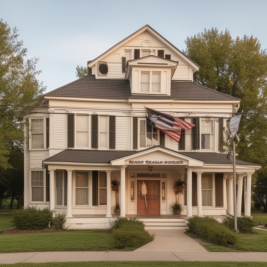 AI-generated illustration of Ronald Reagan Birthplace