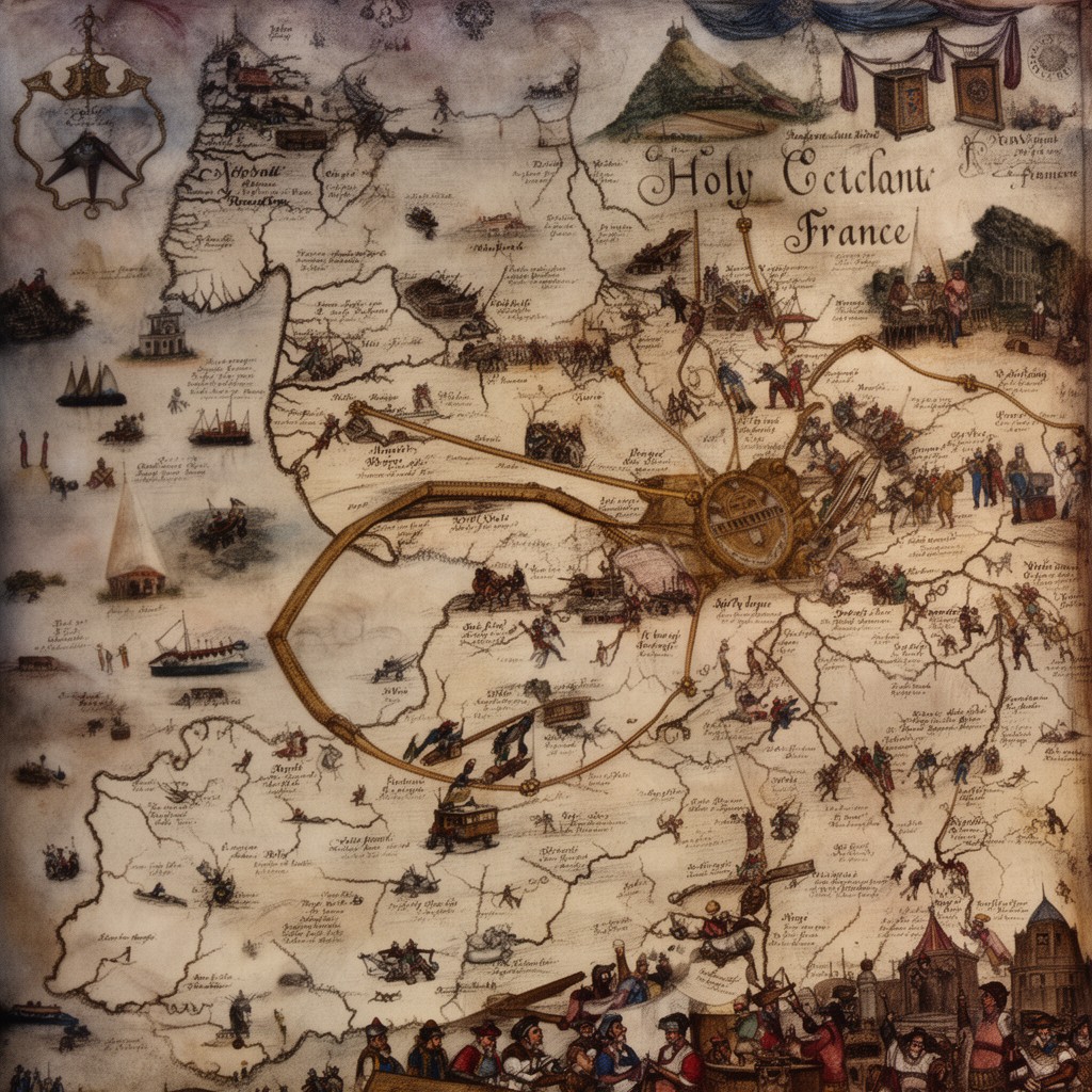 AI-generated illustration of Holy League against France
