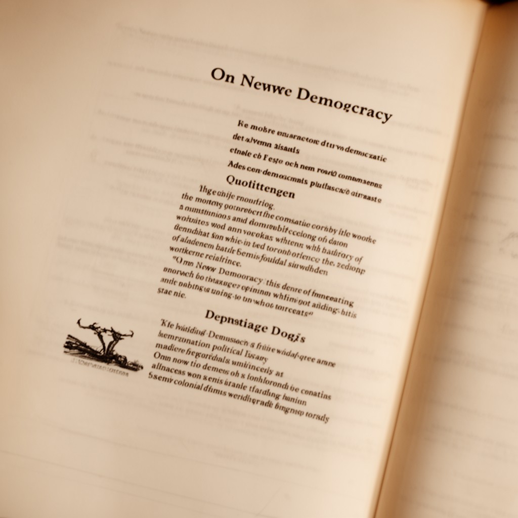 AI-generated illustration of On New Democracy