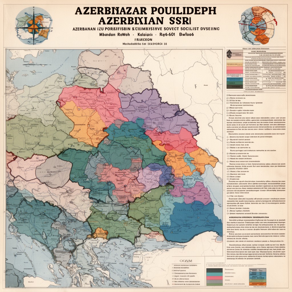 AI-generated illustration of Azerbaijan SSR administrative divisions