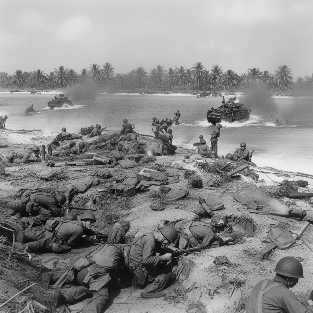 AI-generated illustration of Battle of Tarawa