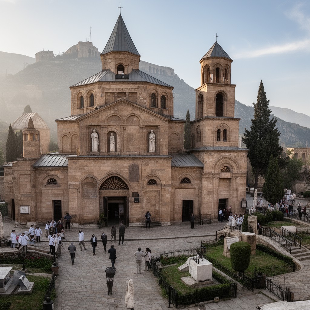 AI-generated illustration of მთაწმინდის პანთეონი