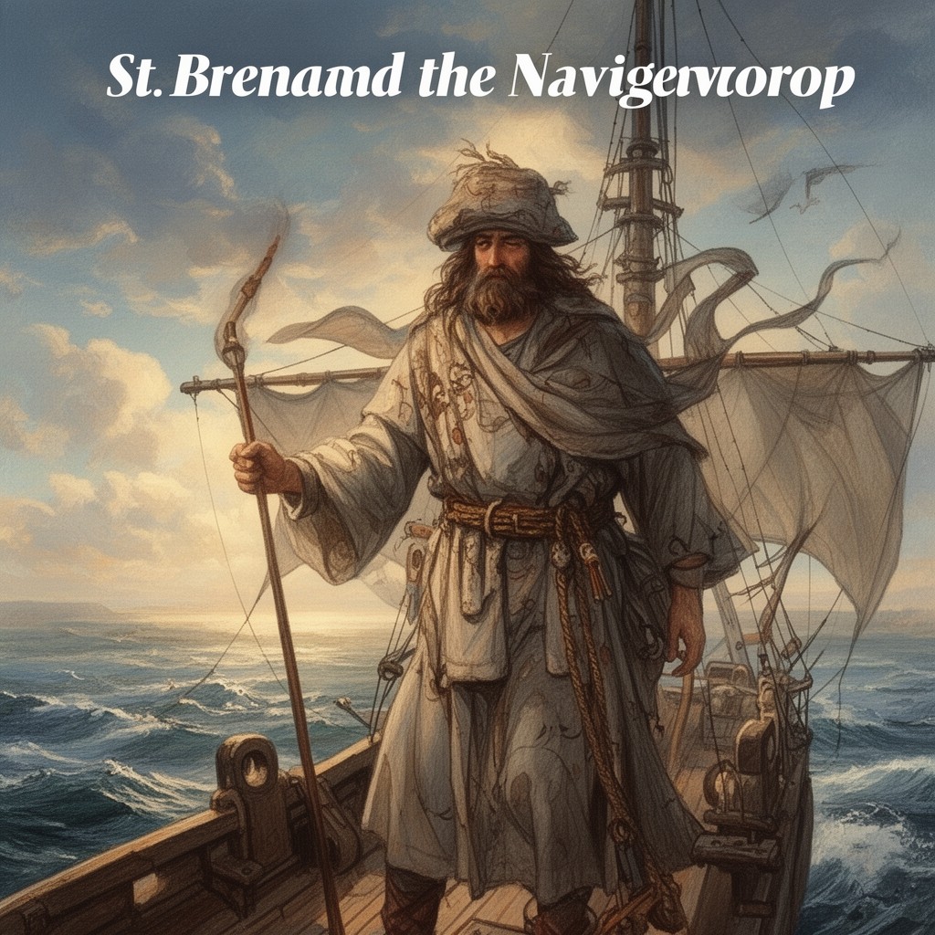 AI-generated illustration of St. Brendan the Navigator