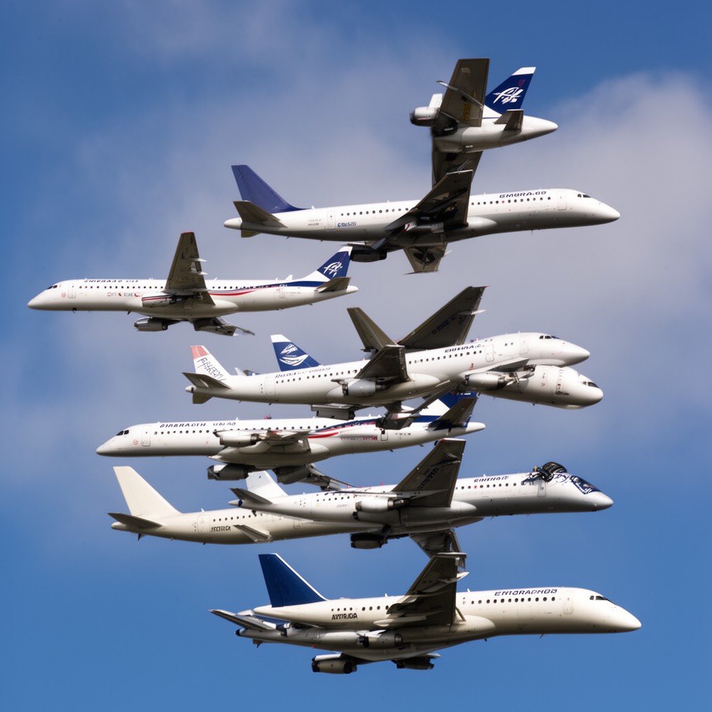 AI-generated illustration of Embraer E-Jet family