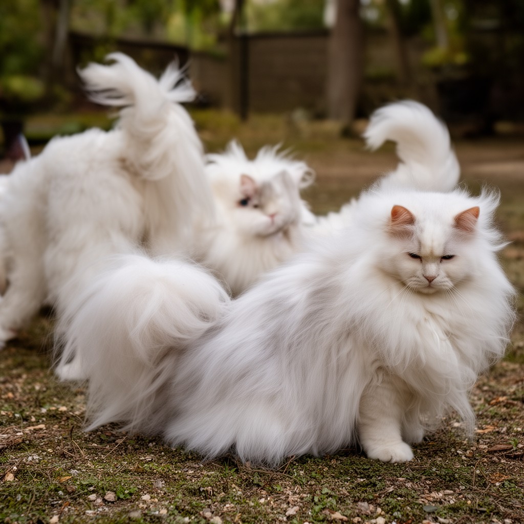 AI-generated illustration of Angora cats