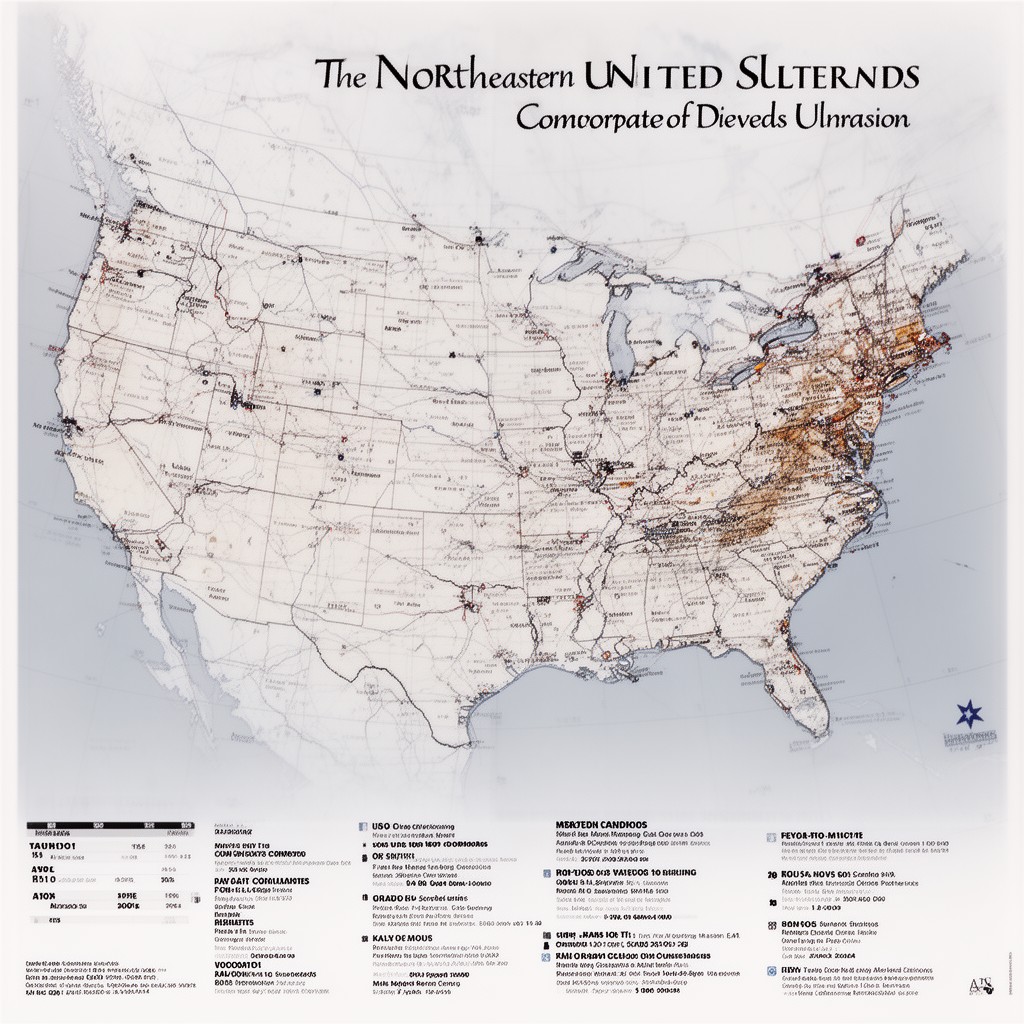 AI-generated illustration of Northeastern United States