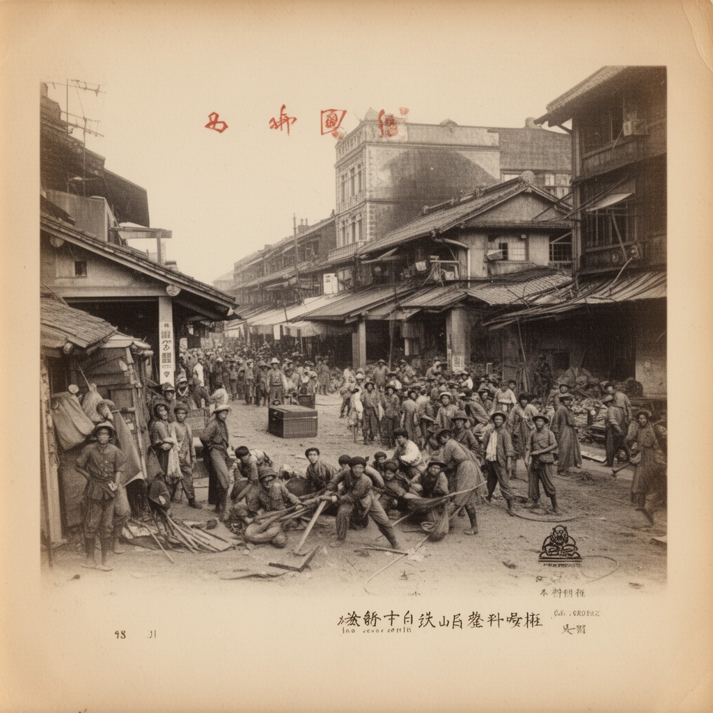 AI-generated illustration of Japanese occupation of Guangzhou