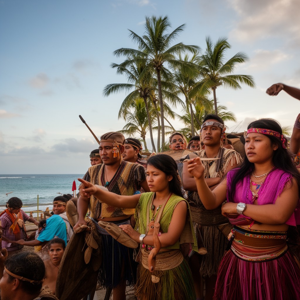 AI-generated illustration of Chamorro people