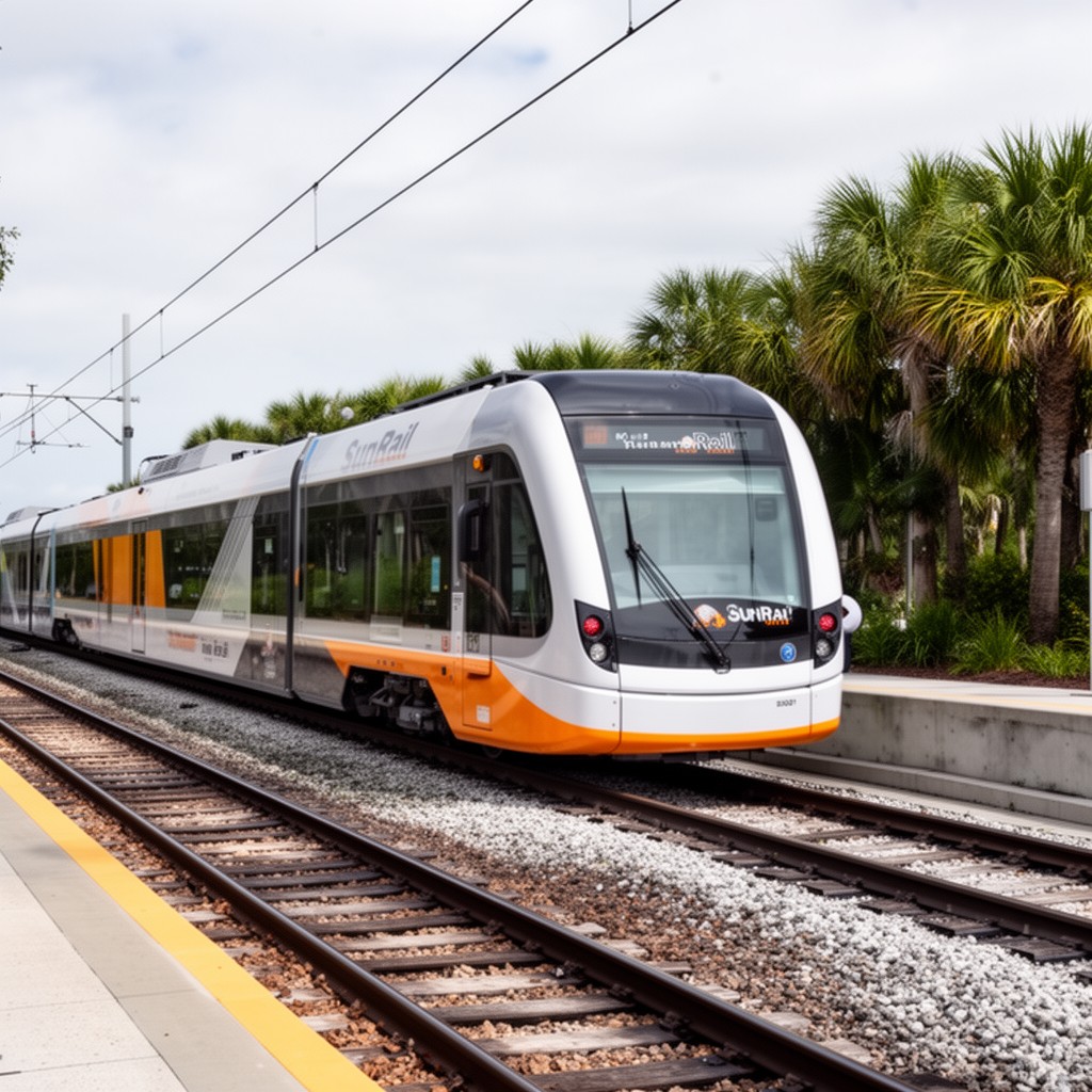 AI-generated illustration of SunRail commuter rail