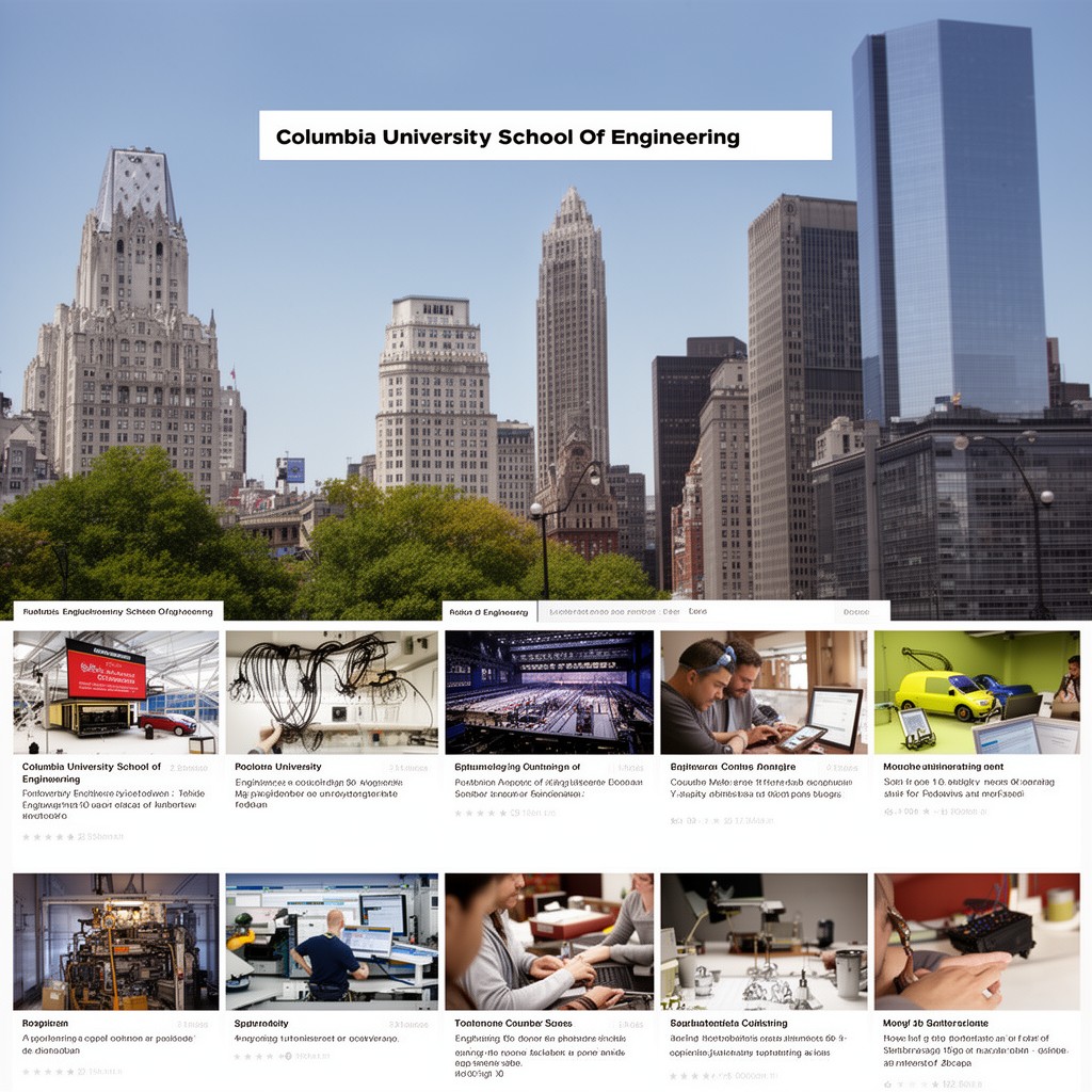 AI-generated illustration of Columbia University School of Engineering