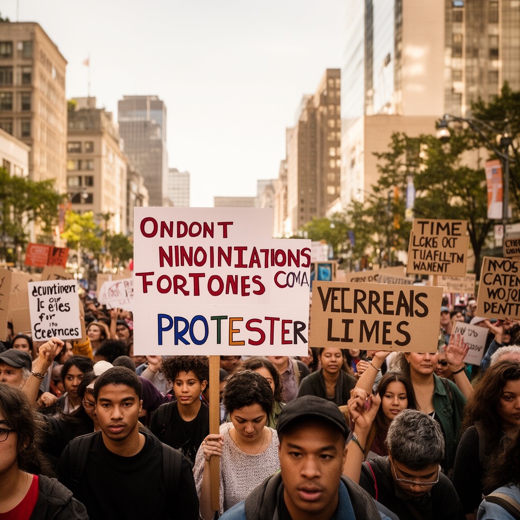 AI-generated illustration of The Protester