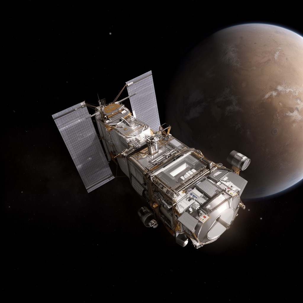 AI-generated illustration of Magellan spacecraft