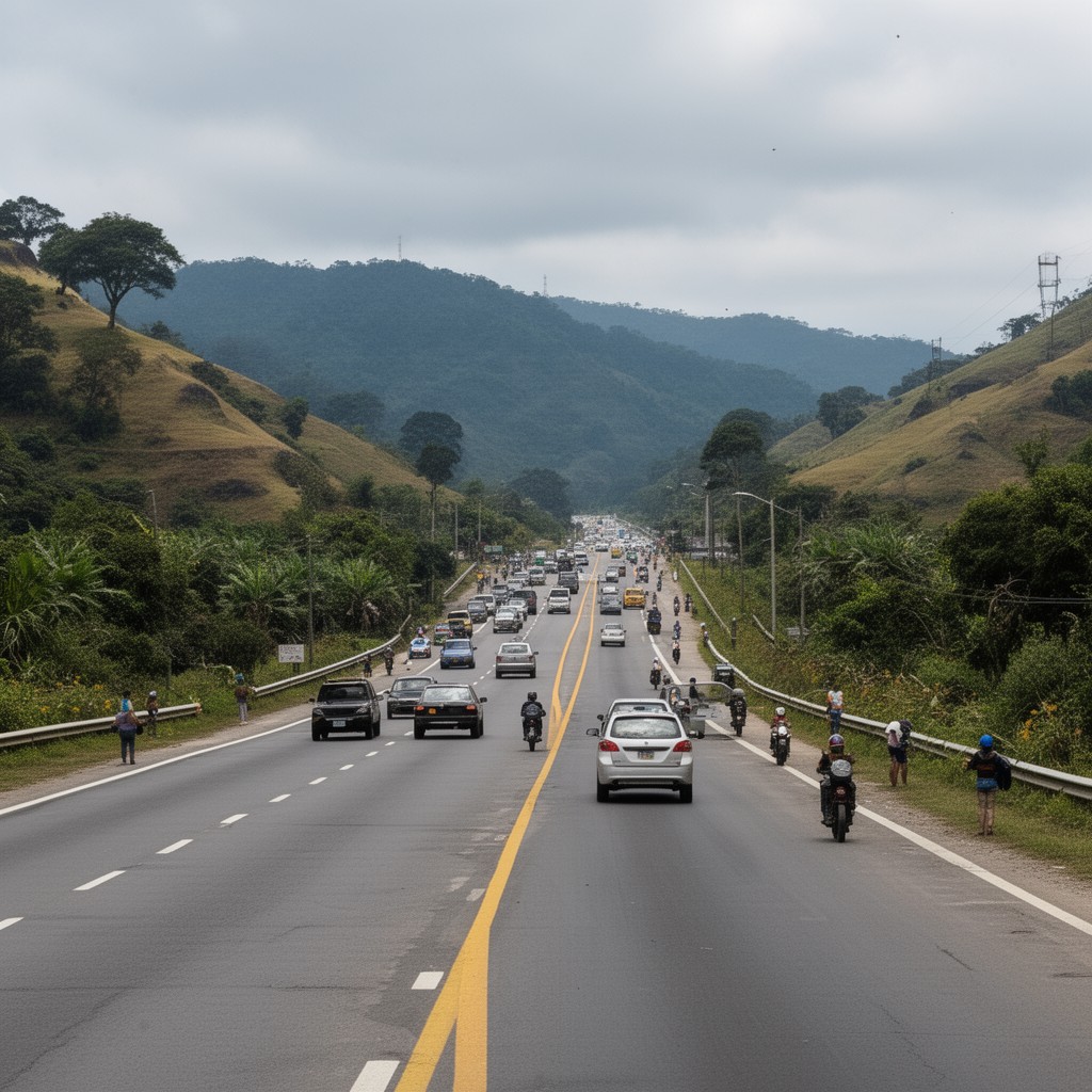 AI-generated illustration of Guatemalan Highway CA-1