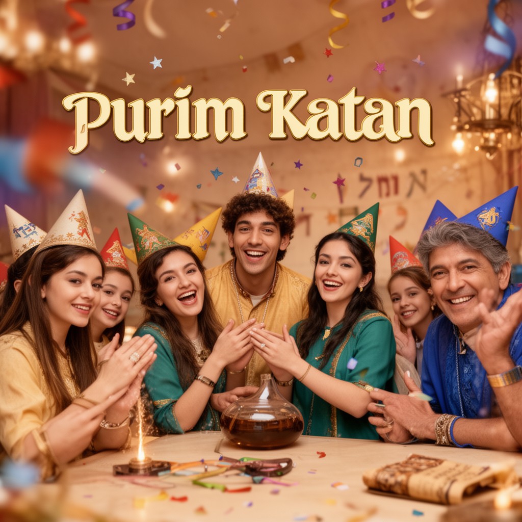 AI-generated illustration of Purim Katan