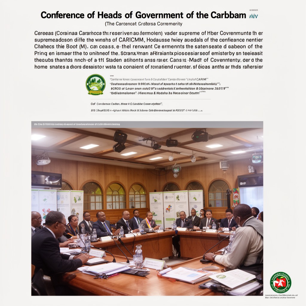 AI-generated illustration of Conference of Heads of Government of the Caribbean Community