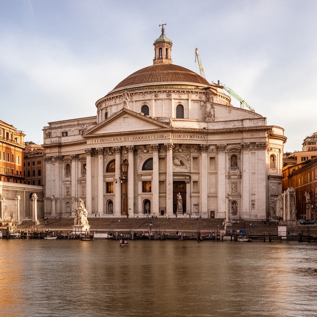 AI-generated illustration of San Giovanni dei Fiorentini, Rome